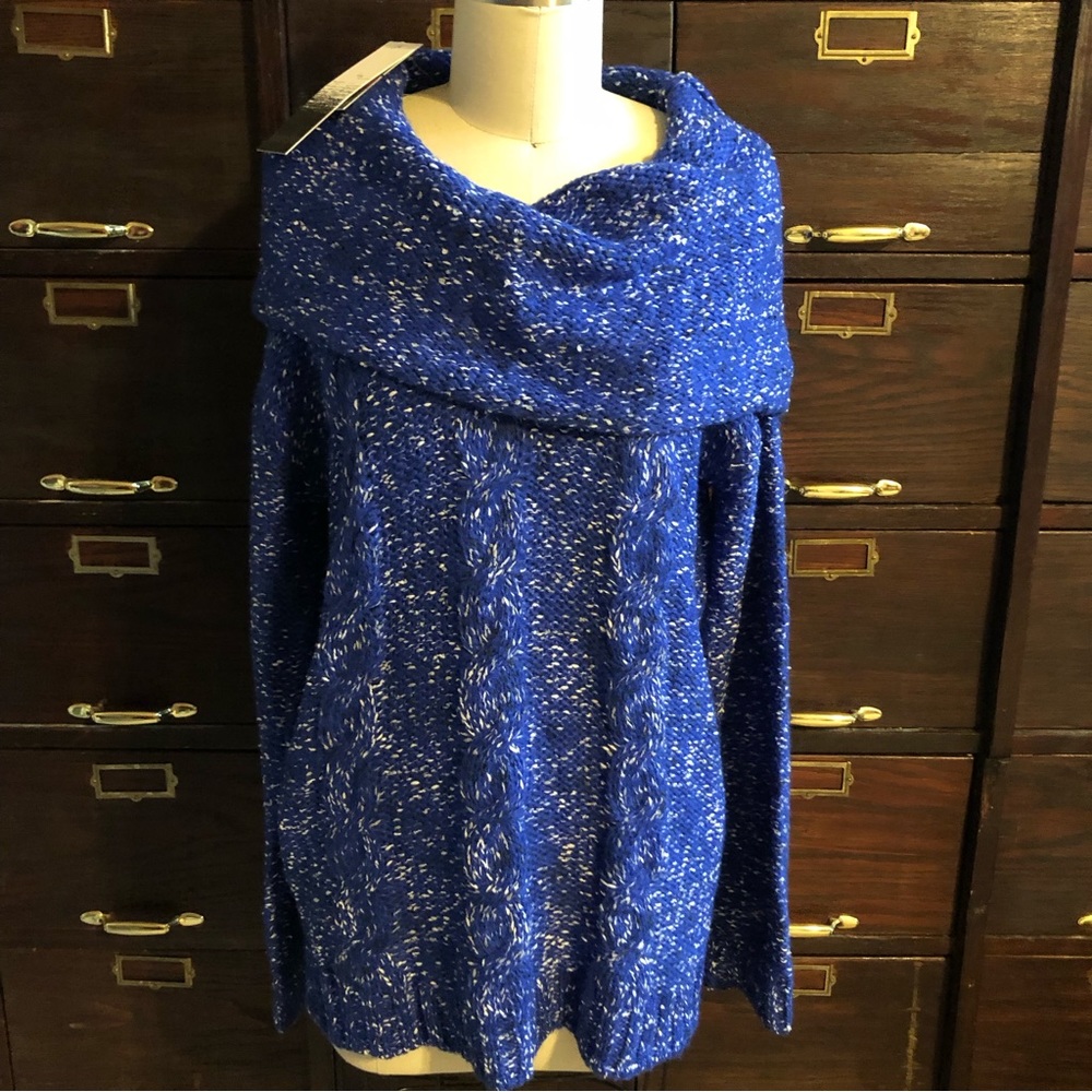 KENZIE Cobalt Blue Cowl Neck Sweater Size S
